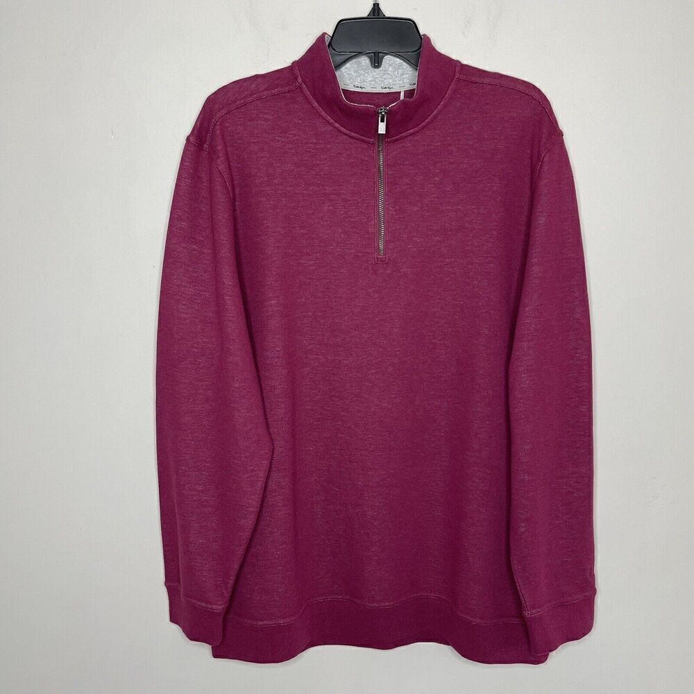 WALTER HAGEN 1/4 Zip Mens Large Mid-Weight Pique Fleece NEW Raspberry GOLF